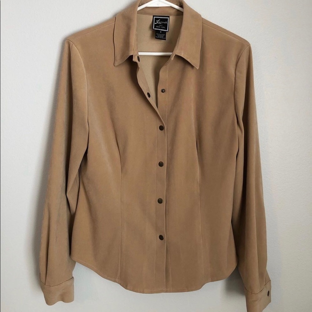 Velvet snap button up